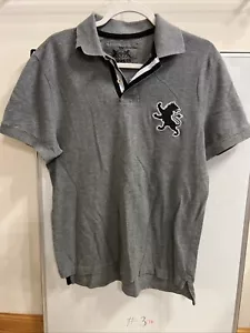 Express Gray Black Gray Polo Big Logo Modern Fit Men's Medium - Picture 1 of 3