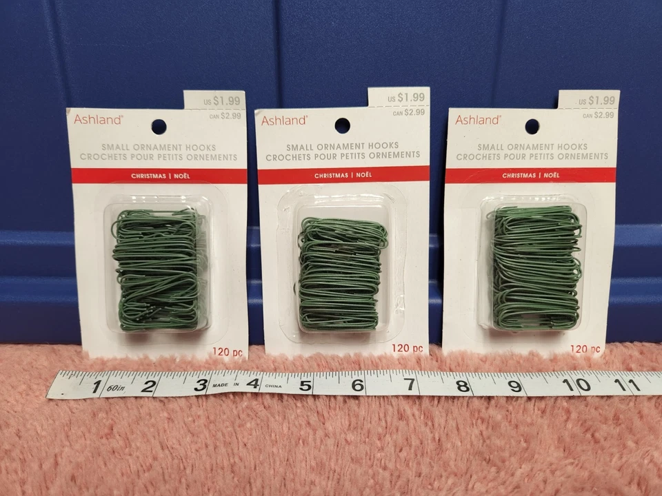 Ashland Pequeño Ornamento Ganchos Lote de 3 Ganchos Árbol Ornamento Verde 360 Total NUEVO Foto 1 de 1