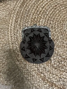 Black Beaded Velvet Bag/Purse- 1920’s - Picture 1 of 3