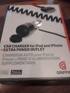 GRIFFIN Car Charger for iPod, iPhone and iPad + extra power outlet
