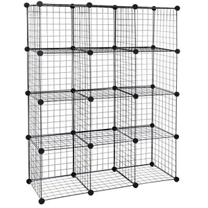 Wire Cube Storage 12-Cube Storage Organizer Metal DIY Modular Cabinet Bookshelf - Picture 1 of 20
