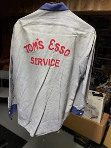 VTG ESSO SERVICE STATION UNIFORM - 1950'S-60'S w/ red Kap Pants Tom's Esso - Picture 1 of 10