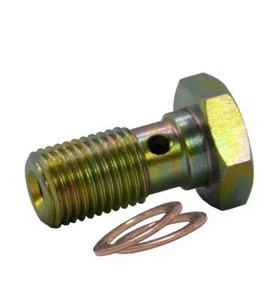 3/8" UNF Banjo Bolt Short Zinc Plated Brake Caliper Fitting PTFE AN-3 Hose - End - Picture 1 of 3