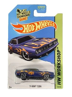 Hemi Cuda Flames Workshop Heat Fleet 2015 Hot Wheels 210/250 71 azul Mattel Foto 1 de 4