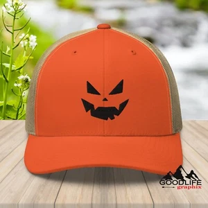 Sombrero de camionero de Halloween Pumpkin Face Jack O' Lantern para hombre mujer - Imagen 1 de 23