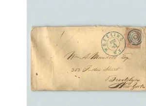 1865 envelope, Blue target cancel, canc. Wheeling, West Virginia, 3 cent stamp - Picture 1 of 1