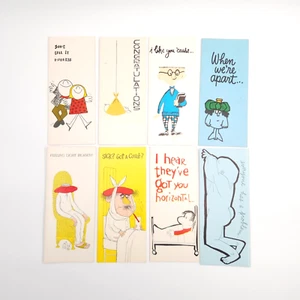 Unused Vtg Adult Humor Long Greeting Cards (8) Misc Occasions Novelty Simple Art - Picture 1 of 17