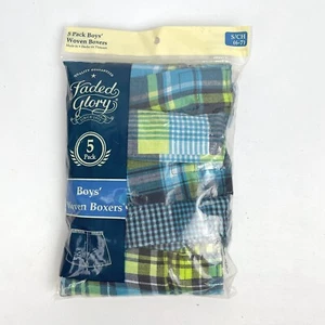 New Faded Glory Boys Size S (6-7) Plaid Woven Boxers Package of 5 - Picture 1 of 5