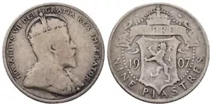 Zypern - Cyprus 9 Piaster 1907 - Silber 0.925, 5.66g, ø 23.7mm KM# 9 - Bild 1 von 1