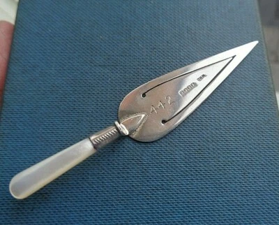 Large Stg. Argento Madreperla Palette Segnalibro Marker H/M 1929 Glasgow - Immagine 1 di 4