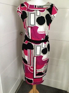 principles by ben de lisi Pink Black White Sleeveless Dress Size 12 - Picture 1 of 2