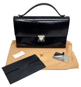 Auth. LV Louis Vuitton Monogram Mini Glace Anushka Leather Hand Bag Black M92229 - Picture 1 of 20