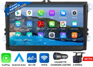 Autoradio 9"QLED Android 13 6+64 Navi 4G LTE CarPlay für Passat B6 B7 CC Magotan - Bild 1 von 21