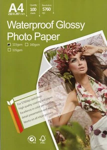 Photo Glossy White Paper A4 100 Sheets 8.3x11.7’’ 115 gr weight. Dries Quickl... - Picture 1 of 8