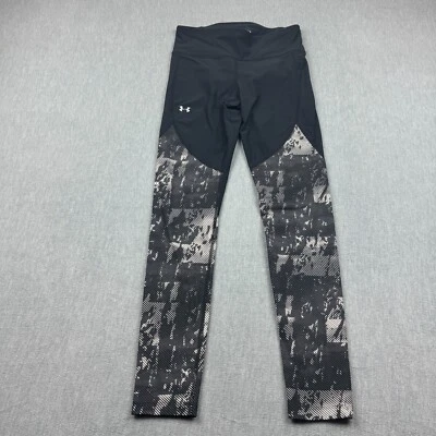 Leggings Under Armour Feminina Média Preta Vanish Estampada Fitted Heat Gear Yoga - Imagem 1 de 4