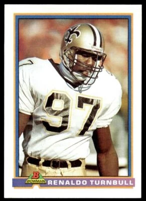 1991 Bowman #346 Renaldo Turnbull - New Orleans Saints - Image 1 of 2