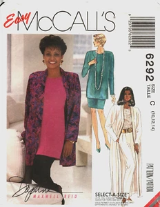 McCall's 6292~ Sizes 10-12-14 ~ Misses Cardigan, Tunic, Top, Skirt, Pants ~... - Picture 1 of 4