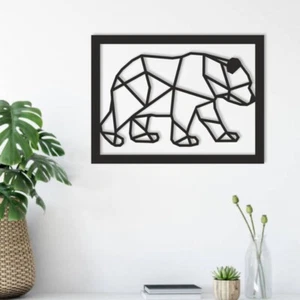 Cuadro 30x40 Corte laser Arte Moderno en Madera Minimalista Animales Oso Polar - Imagen 1 de 2