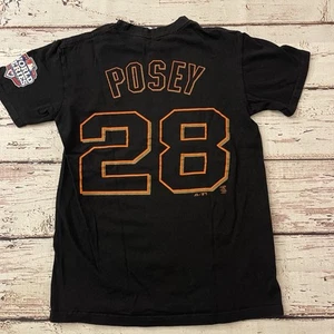 Majestic San Francisco Giants Buster Posey #28 T Shirt Black Size Youth Small - Picture 1 of 6