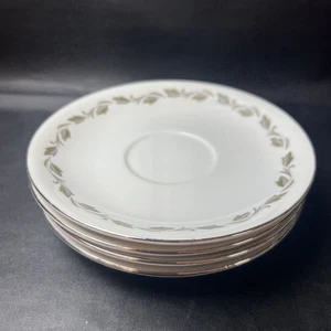 Set of 4 Flair Fine China Japan 4149 Irene Saucers VGUC - Picture 1 of 6