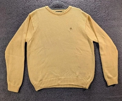 Suéter Lauren Ralph Lauren Hombre Mediano Vintage Amarillo Tejido con Cable Algodón Preppy Foto 1 de 4