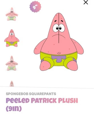 YouTooz * Peeled Patrick *  SpongeBob Square Pants *9" Plush * NEW * In Hand * - Image 1 of 4