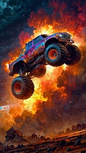 Monster Truck Super Car Poster A3 size 29.7x42cm Semi-Gloss poster only - Picture 1 of 1