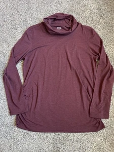 Duluth Women’s Ruched Side Merino Wool Blend Turtleneck Shirt Size XL - Picture 1 of 7