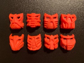 Lego Bionicle Lehvak Red Krana Mask Set Of 8, Xa Za Vu Ca Yo Ja Su Bo, #2