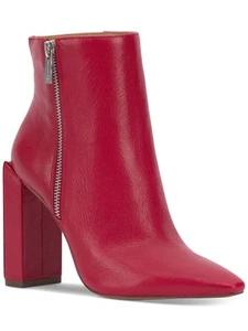 JESSICA SIMPSON Womens Red Timea Toe Block Heel Leather Boots Shoes 5.5 M - Picture 1 of 11
