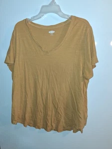 Old Navy gelbe Kurzarmbluse mit V-Ausschnitt Gr. XXL - Bild 1 von 2