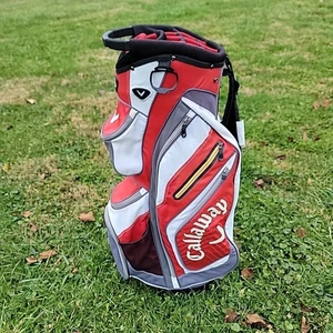 Callaway Chev ORG Lightweight Golf Cart Bag - 14 Way Dividers - Red/White - Picture 1 of 8