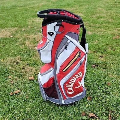 Callaway Chev ORG Lightweight Golf Cart Bag - 14 Way Dividers - Red/White - Image 1 of 4