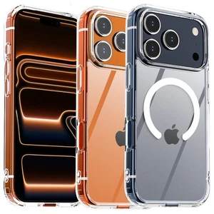 Crystal Clear Case For iPhone Air 17 Pro iPhone 17 Pro Max Magnetic Shockproof - Picture 1 of 48