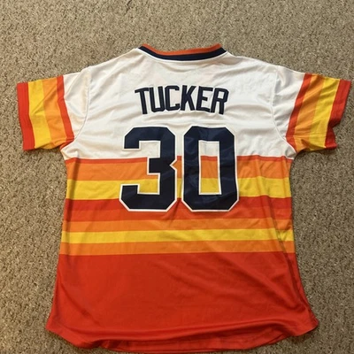 KYLE TUCKER HOUSTON ASTROS SIZE LARGE L THROWBACK BASEBALL JERSEY NEVER WORN - Image 1 of 4