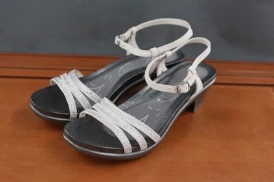 Abeo Grace Shoes Womens 10 Silver Strappy Sandal Heels Bio System Comfort Casual - Image 1 of 4