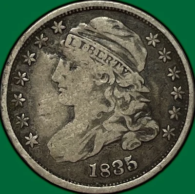 1835 Capped Bust Dime Very Fine VF Coin #28713 - Image 1 of 3