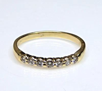 Banda grande (talla 10,5) de diamantes de oro macizo Foto 1 de 4