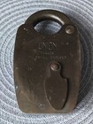 Vintage UNION Brass Padlock Large Heavy Willenhall England Patent Butters System