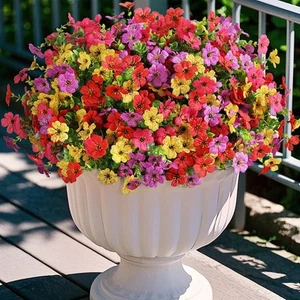 Artificial Fake Flowers for Outdoor Outside Decor, 12 Bundles Faux Plants Sil... - Picture 1 of 6