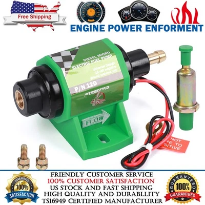 Bomba de combustible eléctrica de baja presión 12D 35 gph flujo libre para motores diésel 4-7 PSI Foto 1 de 4