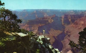 Cartolina d'epoca Parco Nazionale del Grand Canyon luci e ombre Pima Point Arizona - Foto 1 di 2