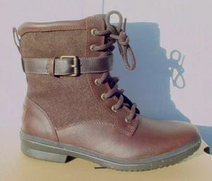 UGG Australia Women's Sz 6.5 Kesey Combat Boot Brn Waterproof Leather Snow NIB - Picture 1 of 6