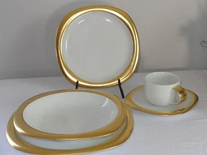 1970s Rosenthal Porcelain Concept 2 Suomi 5 Pc Place Setting Gold Rim (E) - Picture 1 of 7