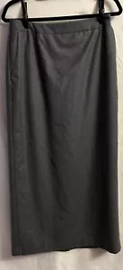 Vintage David Brooks 80% Wool Size 10 Gray Pleated Maxi Skirt Pockets Lined USA - Picture 1 of 9
