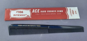 New Old Stock Vintage ACE Hard Rubber Comb #106 - RITEWAY - Picture 1 of 3
