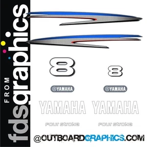 Yamaha 8hp 4 stroke outboard engine decals/sticker kit   - Picture 1 of 1