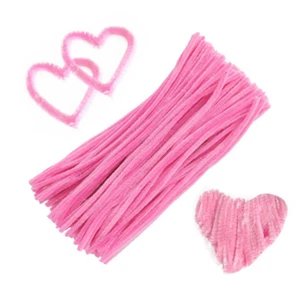 100Pcs Pink Pipe Cleaners Chenille Stem for DIY Crafts,Arts,Wedding,Home,Party,V - Picture 1 of 6
