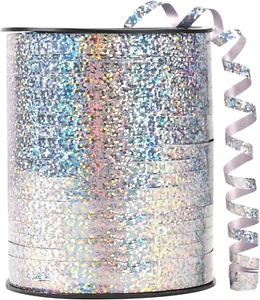 500 Yards Silver Shiny Curling Ribbon Metallic Balloon Roll for Party Festival A - Picture 1 of 8