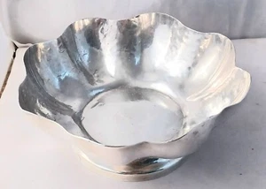 Juarez Prieto Mexico 950 Sterling Silver Hammered Fluted Bowl 6" Diameter - Picture 1 of 4